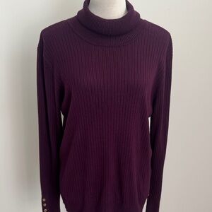 Calvin Klein Deep Burgundy Turtleneck Sweater